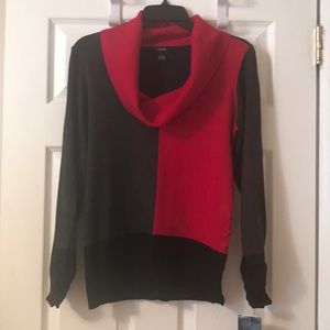 Alfani cowl neck sweater color block